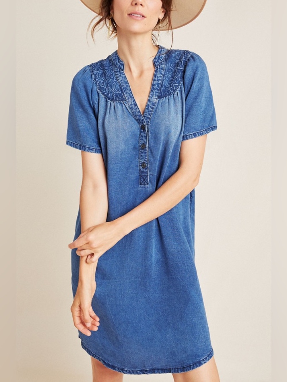 Pilcro and the Letterpress Chambray Tunic Dress